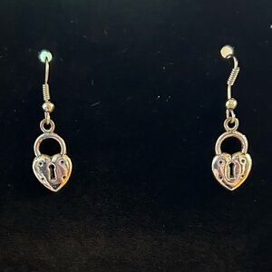 Silver key to my heart earrings